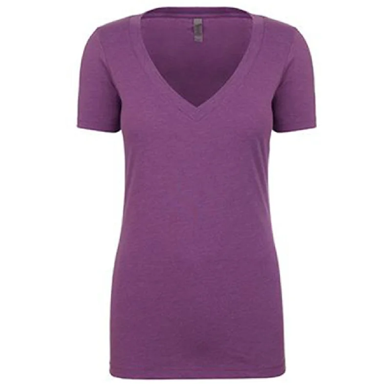 Next Level Women's Purple Berry CVC Deep V Tee