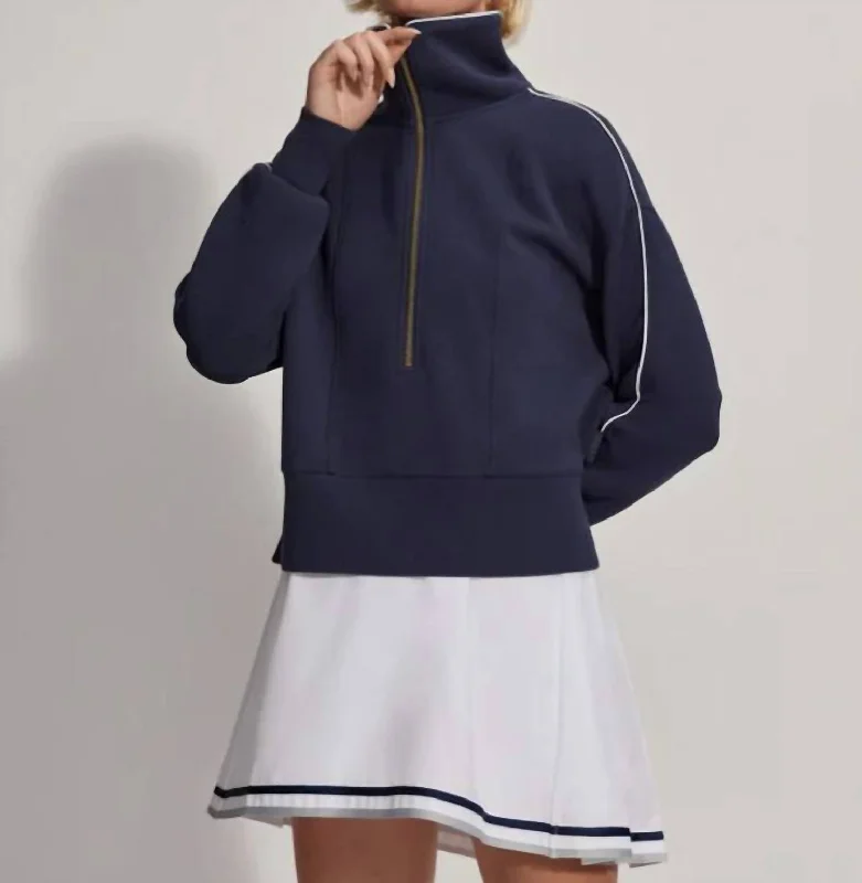 Davenport Half Zip In Blue Nights