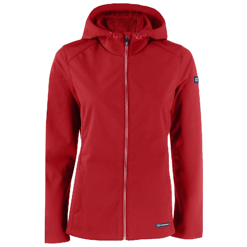 Cutter & Buck Women's Cardinal Red Evoke Eco Softshell Recycled Full Zip Jacket