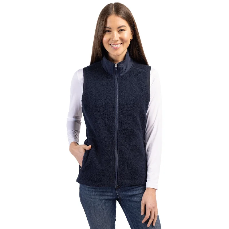 Cutter & Buck Women's Navy Blue Cascade Eco Sherpa Fleece Vest