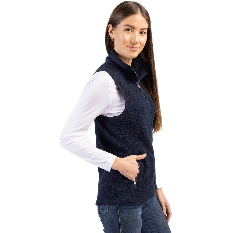 Cutter & Buck Women's Navy Blue Cascade Eco Sherpa Fleece Vest