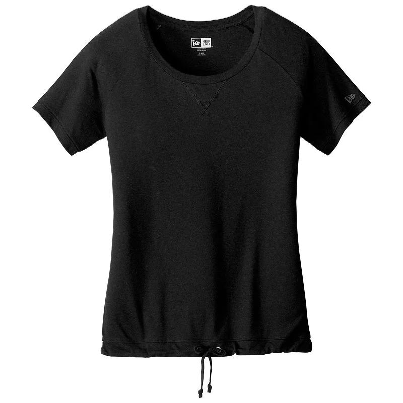 New Era Women's Black Solid Tri-Blend Performance Cinch Tee