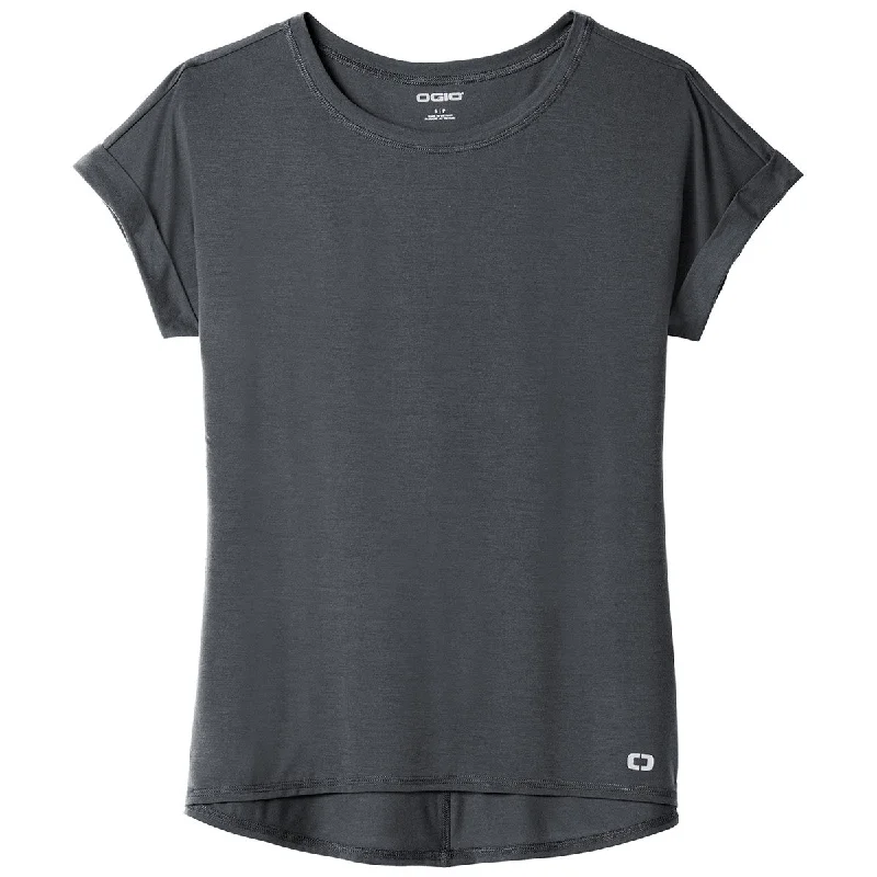 OGIO Women's Diesel Grey Luuma Cuffed Short Sleeve