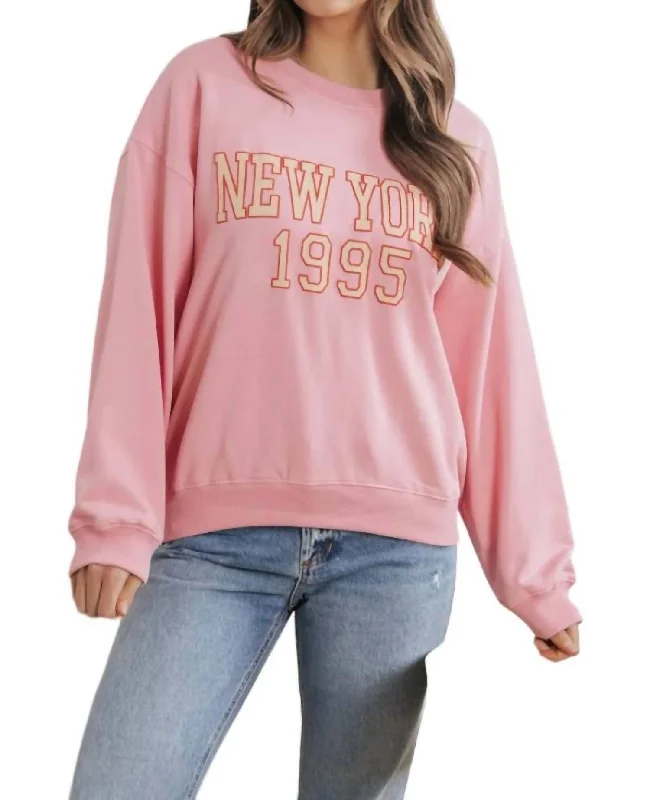 New York Sweatshirt In Pink