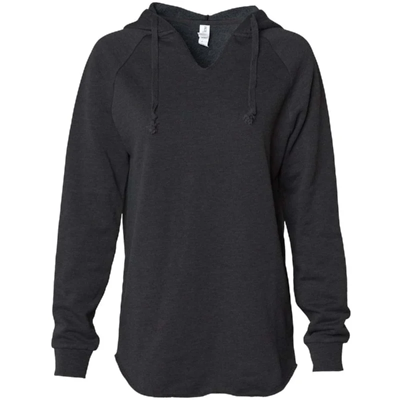 Independent Trading Co. Women's Black Lightweight California Wavewash Hooded Pullover Sweatshirt