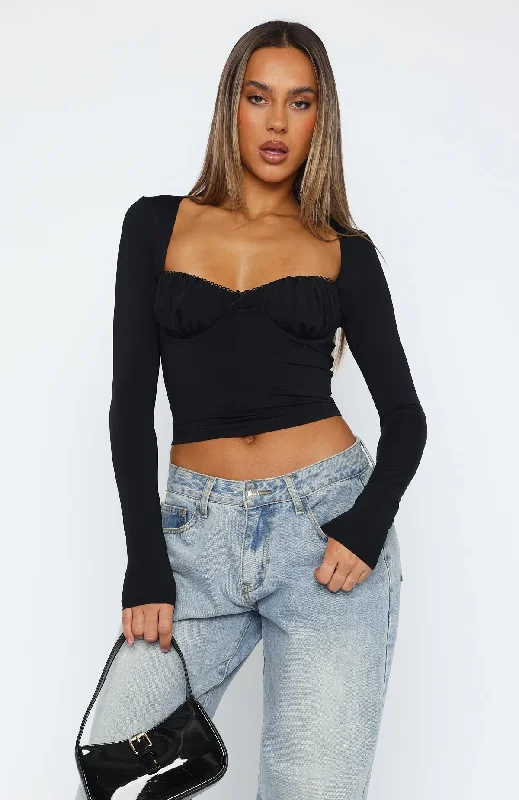 Take It Further Long Sleeve Top Black