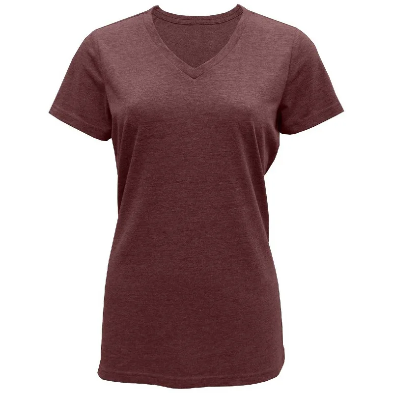 BAW Women's Maroon Tri-Blend V-Neck T-Shirt