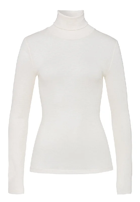 Woolen Silk W Turtleneck Shirt | Cygne 71423-795