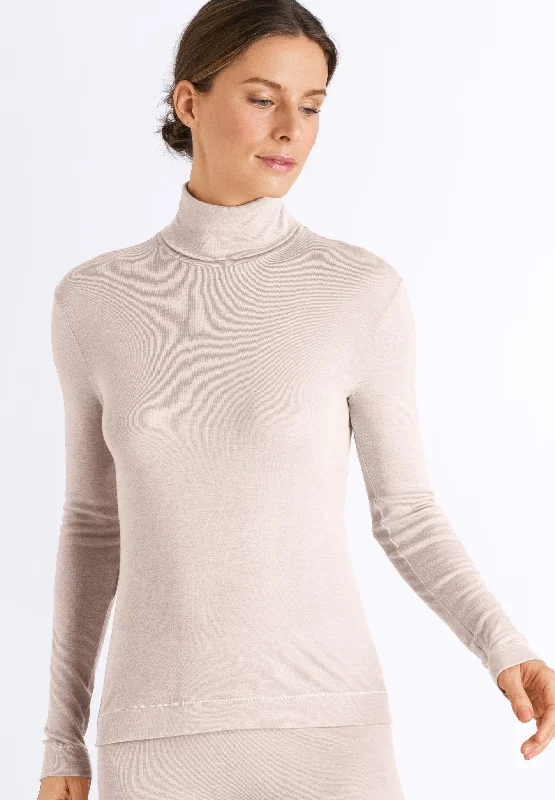 Silk/Cashmere Turtleneck Shirt | Vanilla 71659-1203