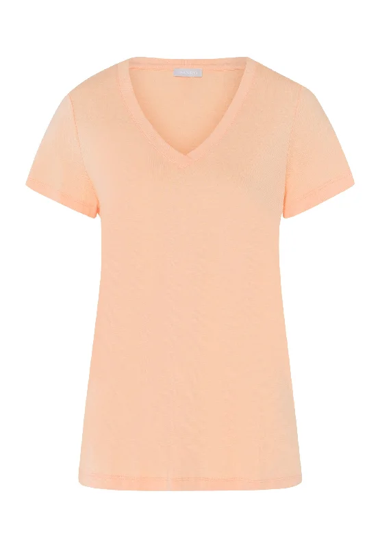 Sleep And Lounge Short Sleeve Shirt | Peach Nougat 77876-2274