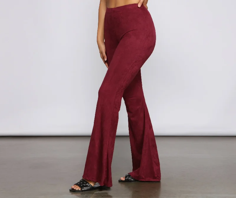 All That Flare Faux Suede Pants