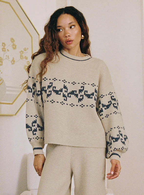 Alpine Sweater Cream / Blue