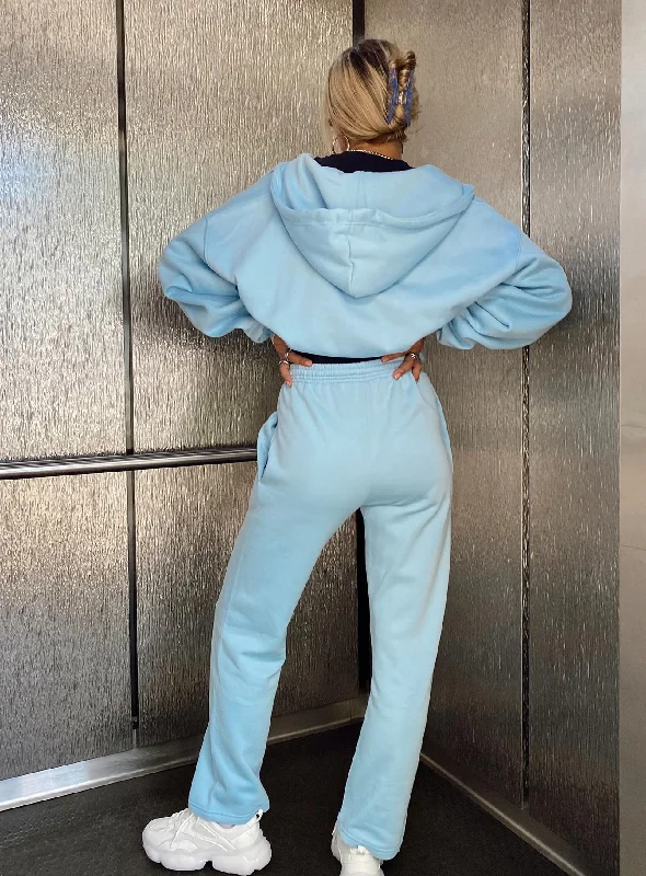 Arya Straight Leg Track Pants Baby Blue