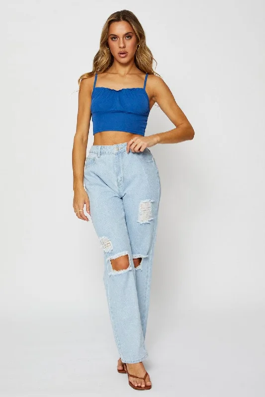 Blue Crop Top