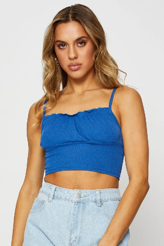 Blue Crop Top