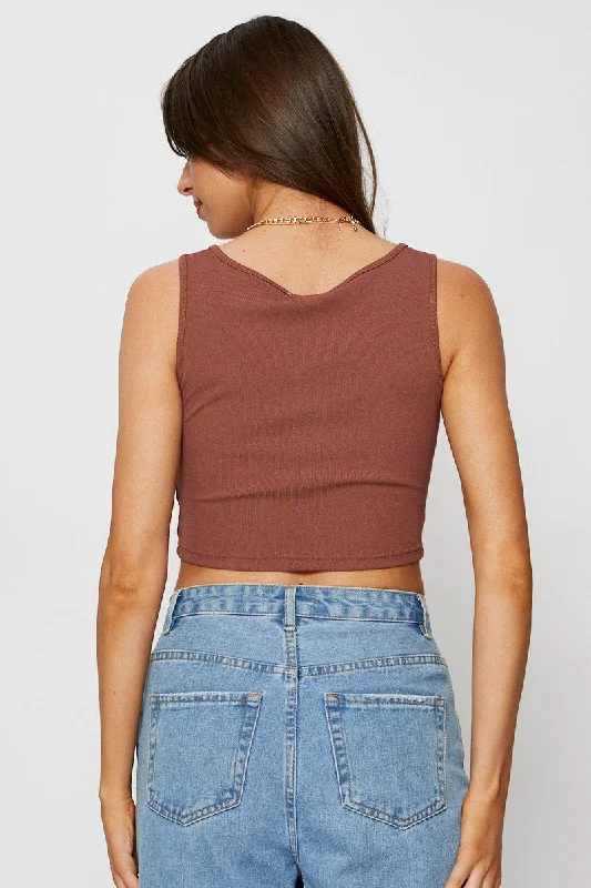 Brown Crop Top