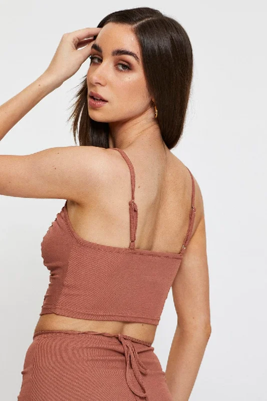 Brown Crop Top