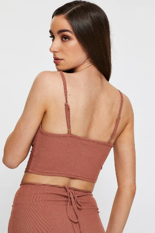 Brown Crop Top