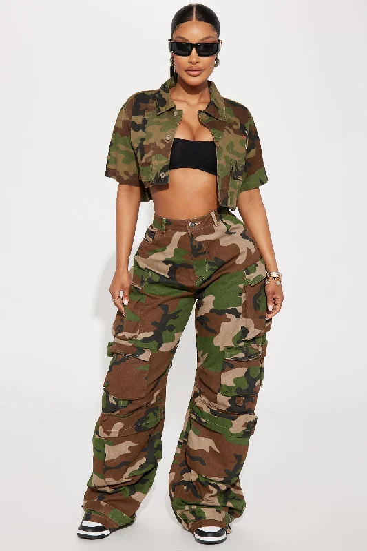 Camo Girl Cargo Top - Olive/combo