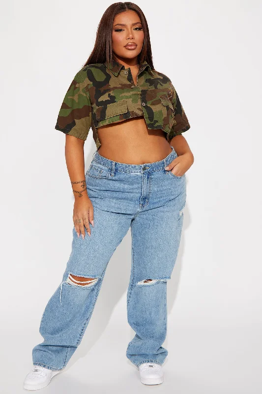 Camo Girl Cargo Top - Olive/combo