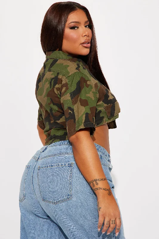 Camo Girl Cargo Top - Olive/combo