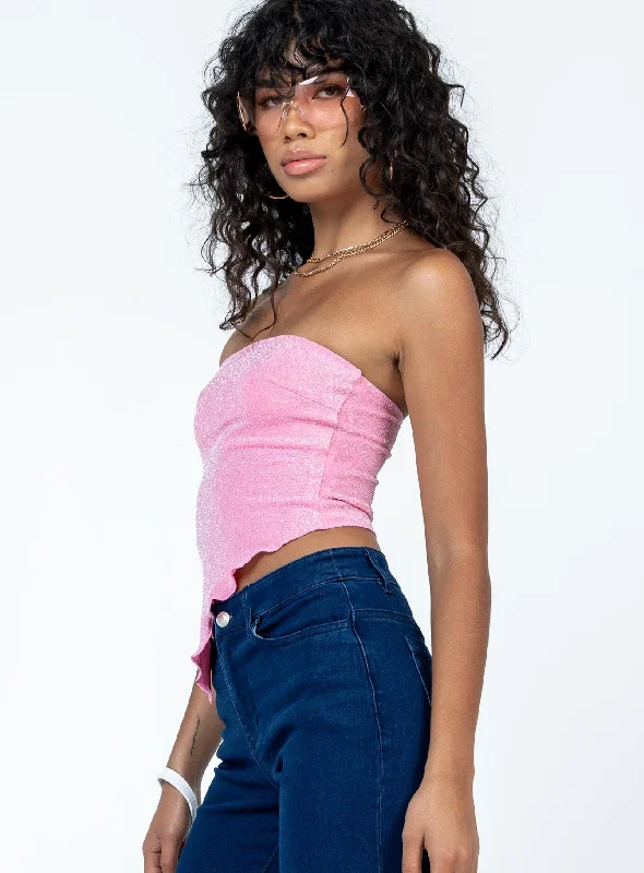 Carrow Strapless Top Pink