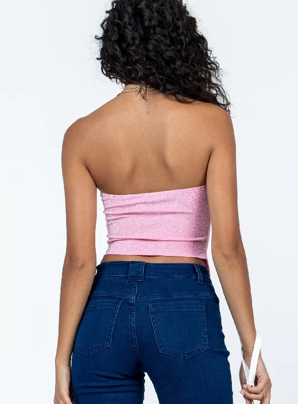 Carrow Strapless Top Pink