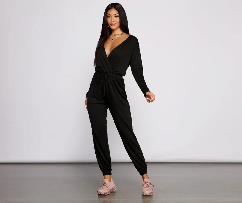 Casual Mood Surplice Jogger Jumpsuit