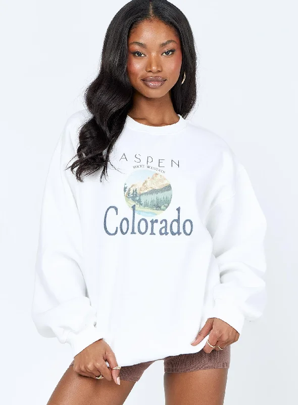 Colorado Oversized Crewneck Sweatshirt White