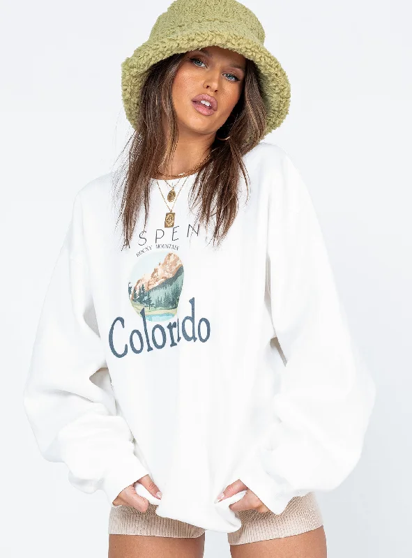 Colorado Oversized Crewneck Sweatshirt White