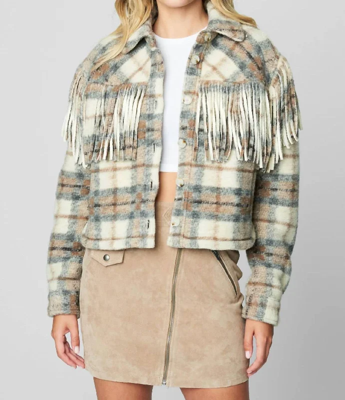 Crop Fringe Shacket In Take Note