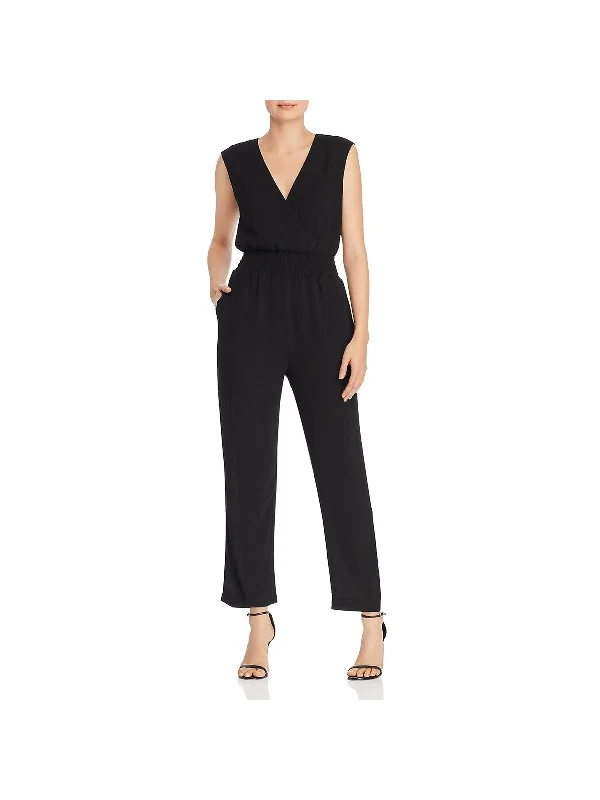 Fallon Womens Crepe Sleeveless Jumpsuit