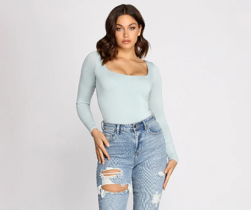 Feelin' Knit Long Sleeve Bodysuit