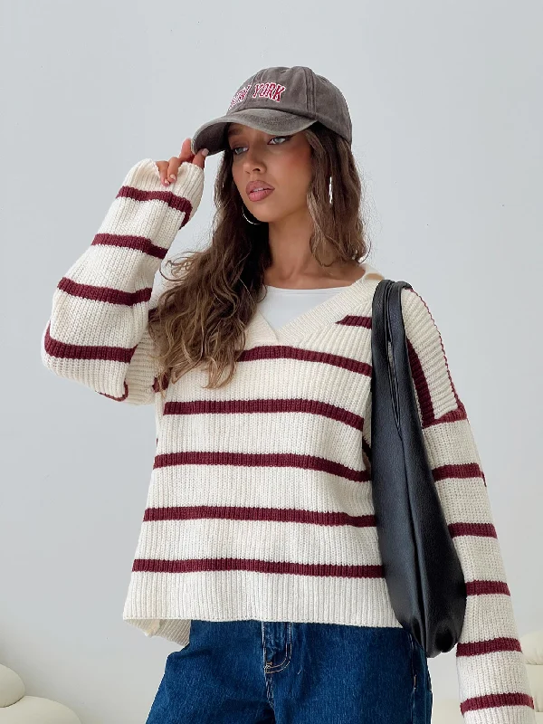 Forte Knit Sweater Red / Cream