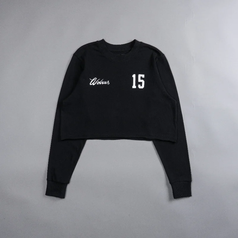 In The Stars ""Premium"" (Cropped) (LS) Tee in Black