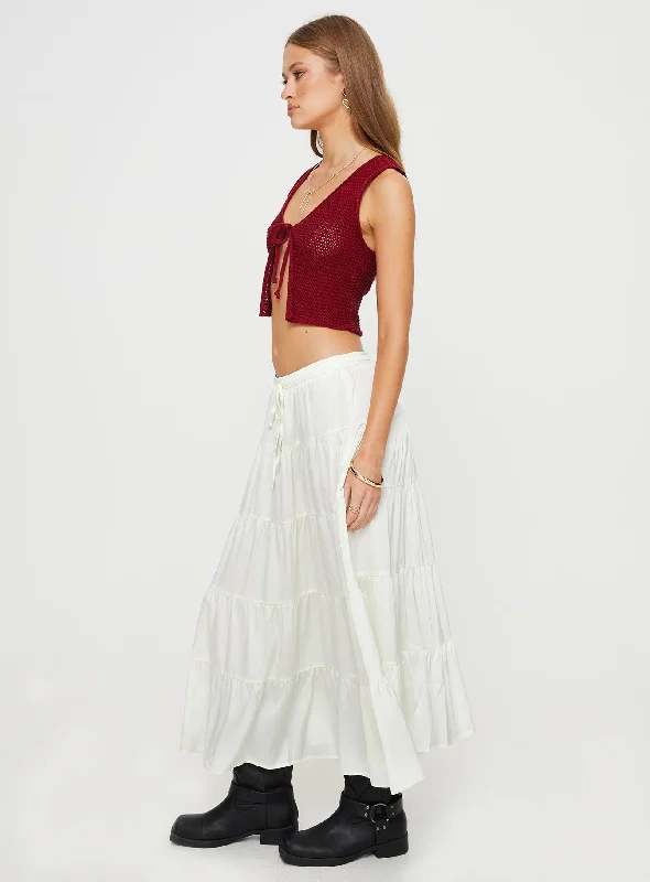 Keira Tiered Maxi Skirt Porcelain