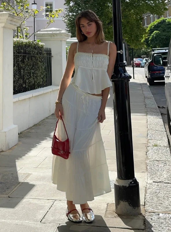 Keira Tiered Maxi Skirt Porcelain