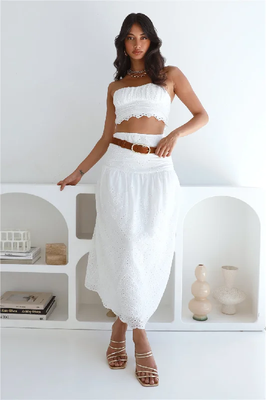 Little Details Strapless Crop Top White