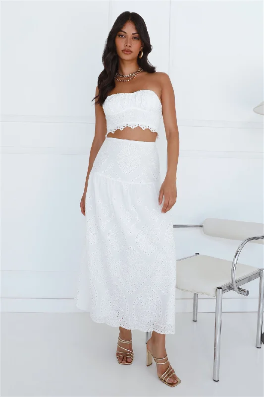 Little Details Strapless Crop Top White