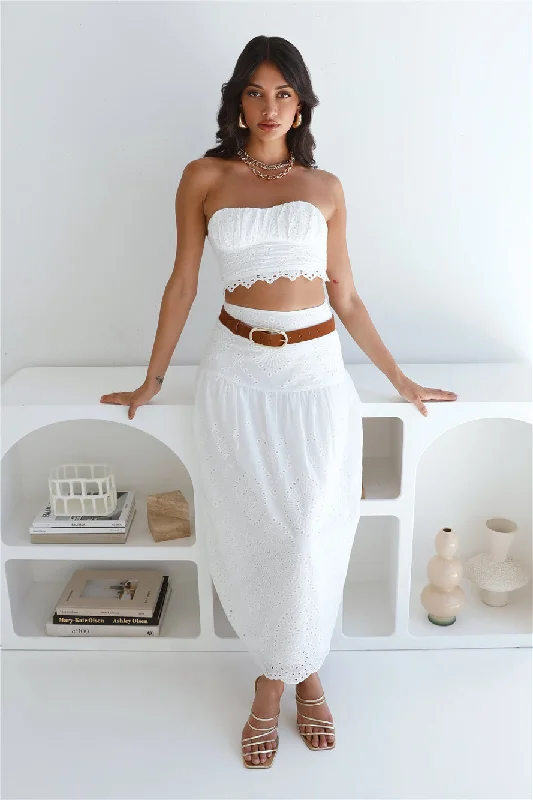 Little Details Strapless Crop Top White