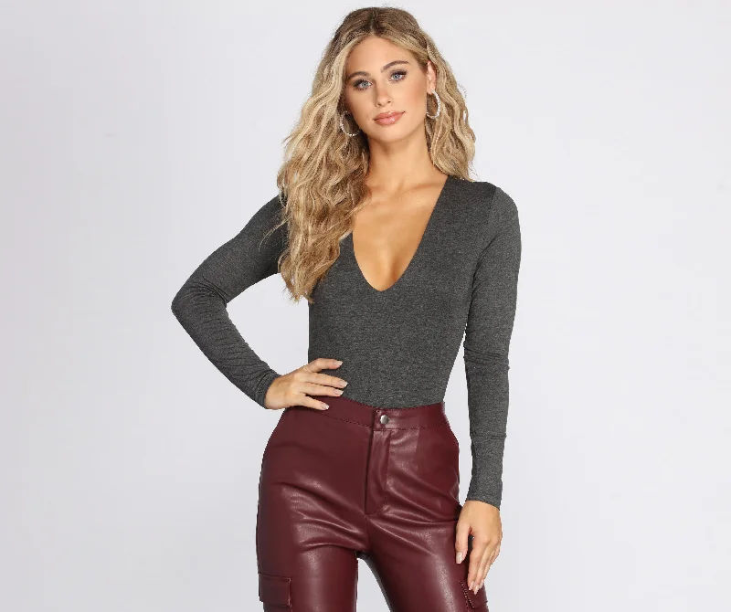 Long Sleeve Knit Bodysuit