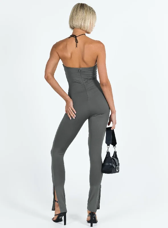 Lowry Strapless Jumpsuit Slate