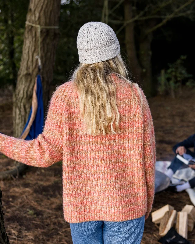 Mountainside Mock Neck Recycled Knitted Sweater - Apricot