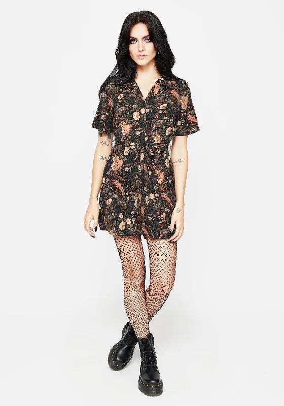 Ophelia Viscose Button Up Playsuit