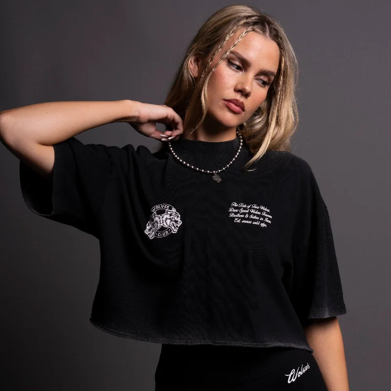 Outside ""Premium Vintage"" Oversized (Cropped) Tee in Black