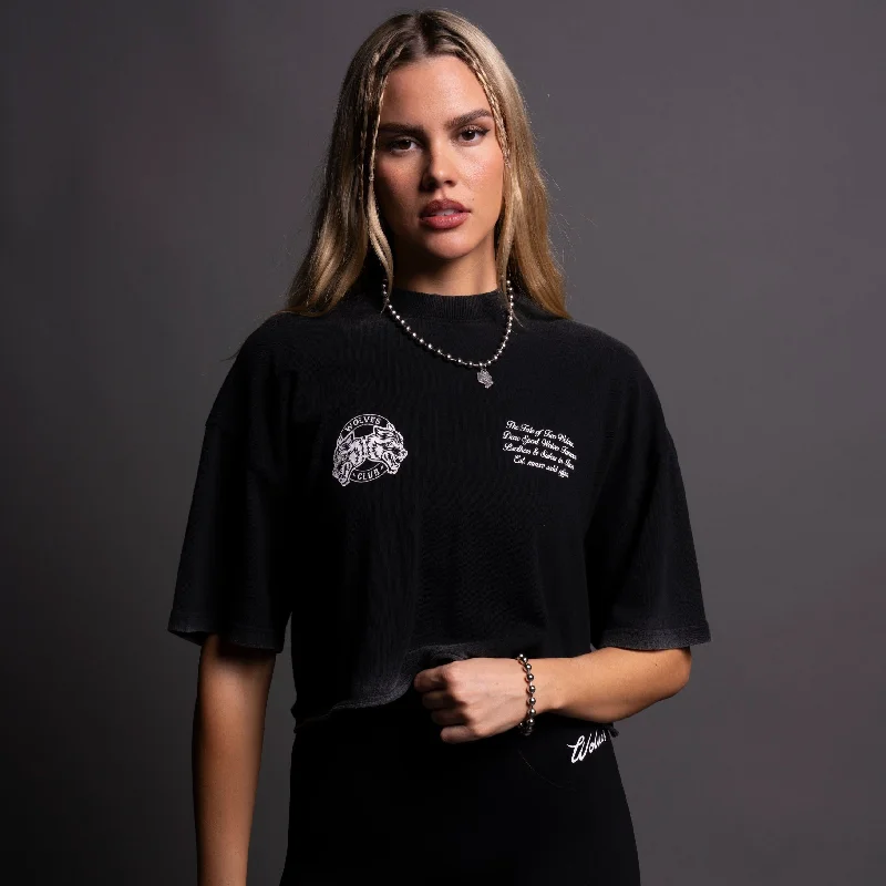 Outside ""Premium Vintage"" Oversized (Cropped) Tee in Black