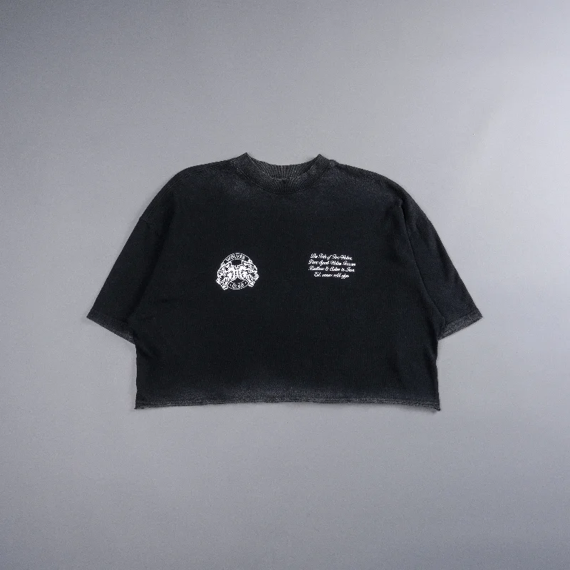 Outside ""Premium Vintage"" Oversized (Cropped) Tee in Black