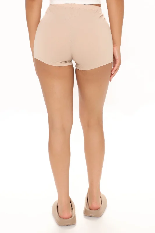 Plain Jane Mini Shorts - Taupe