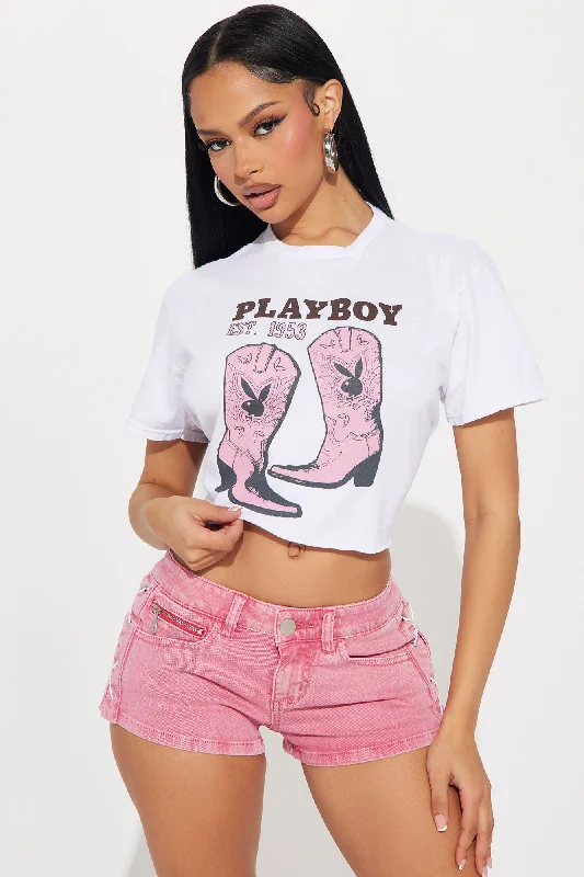 Playboy Gone Rodeo Tee - White