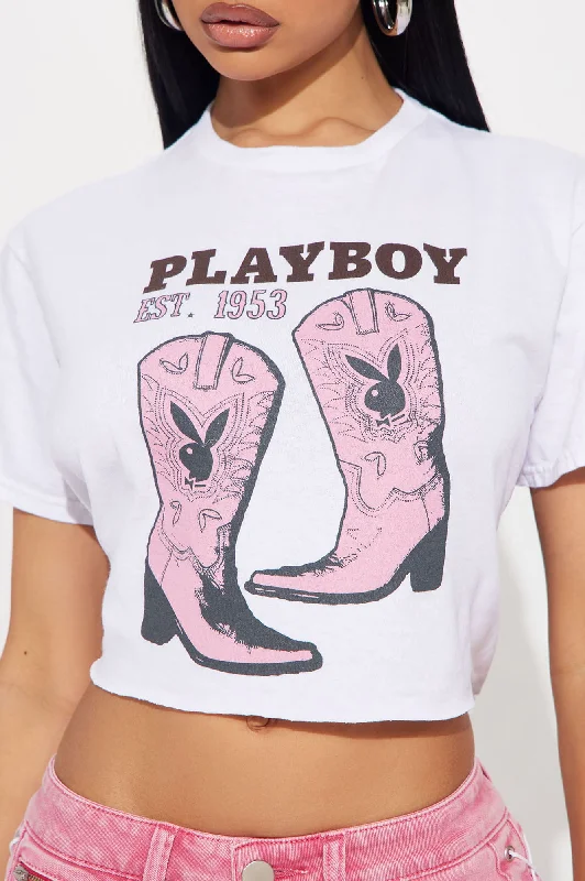 Playboy Gone Rodeo Tee - White